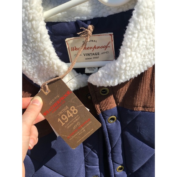 Vintage 1948 WeatherProof blue snap button up vest - Picture 3 of 3